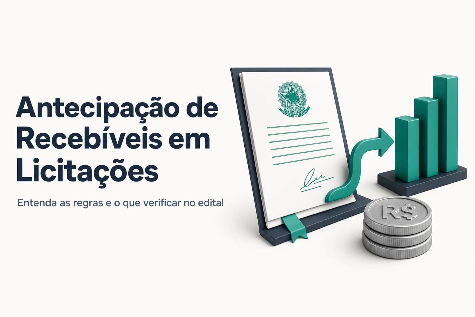 Fluxograma da operação de antecipação de recebíveis de contrato público, com setas entre empresa, banco e órgão público.