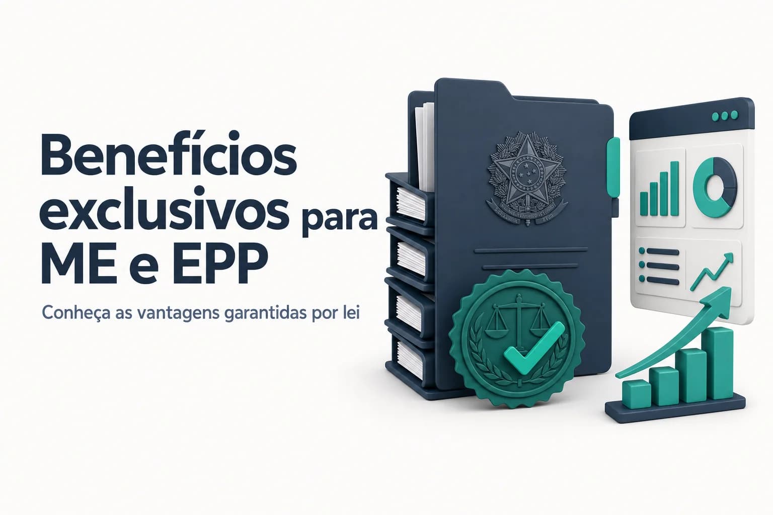 Infográfico com os principais benefícios legais de micro e pequenas empresas em licitações públicas conforme a Lei 14.133/2021.