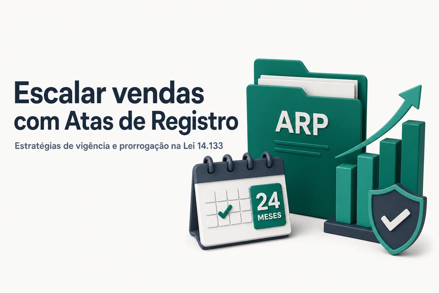 Gráfico de barras mostrando aumento de vendas por ata de registro de preços