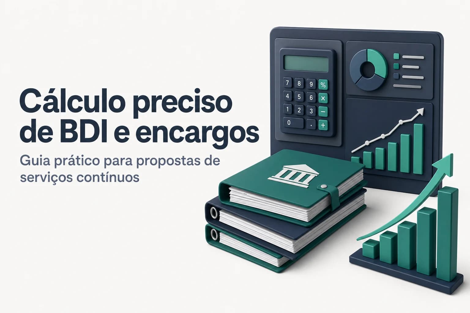 Planilha de orçamento com BDI e encargos para licitação de serviço contínuo.
