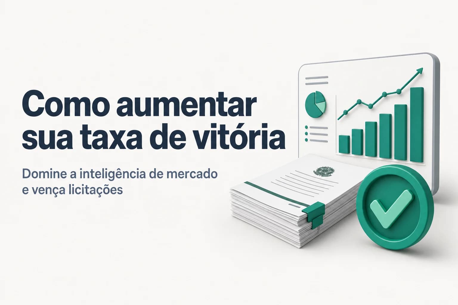 Gráfico de barras mostrando taxa de vitória em licitações públicas.