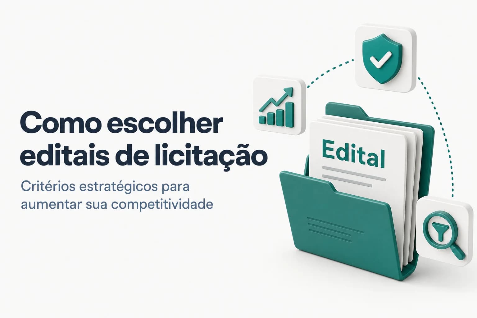 Checklist de qualificação de oportunidades em licitações públicas sobre a mesa com edital e caneta