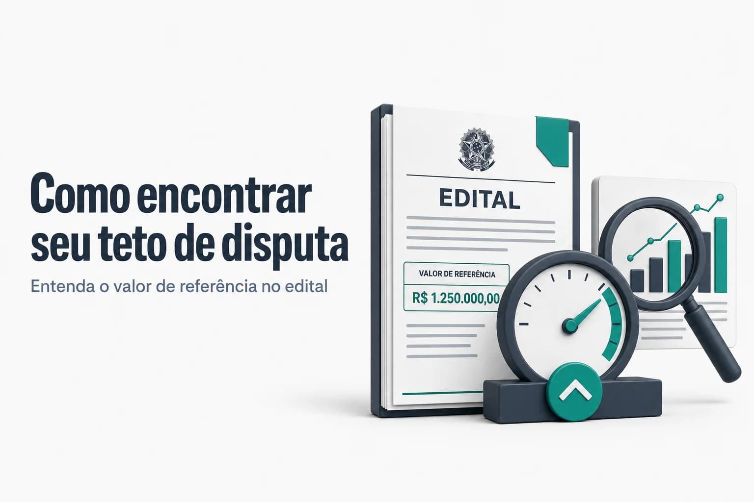 Gráfico de barras comparando valor estimado e preço máximo aceitável em licitação pública