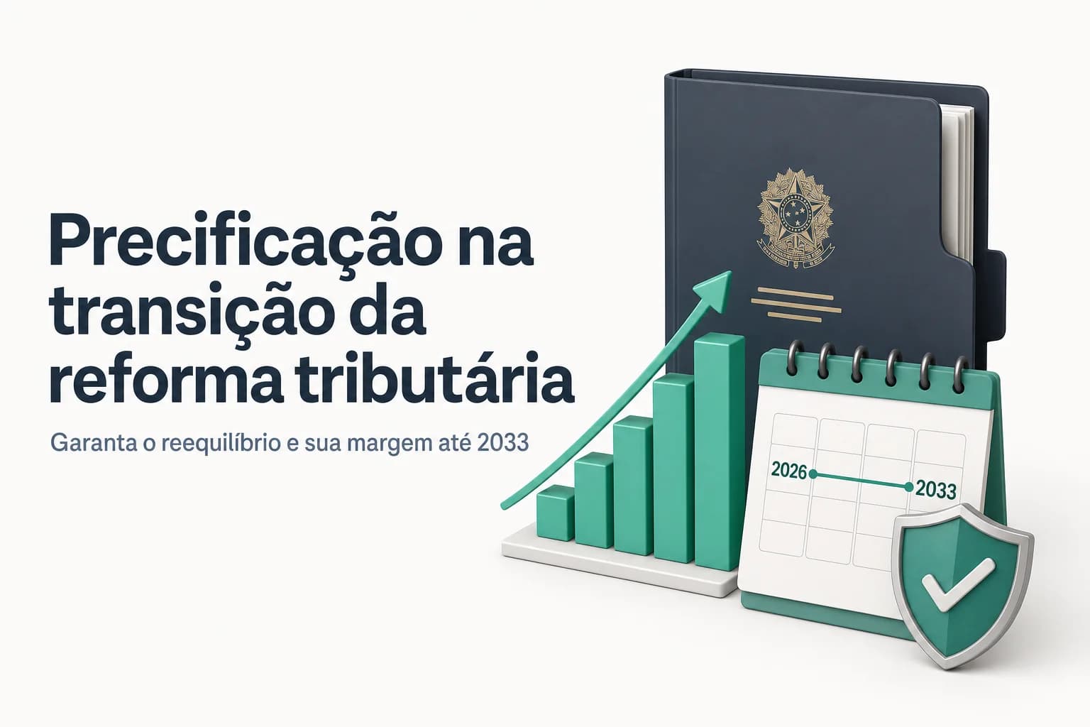 Gráfico mostrando a transição tributária de 2026 a 2033 com alíquotas de IBS/CBS e PIS/COFINS