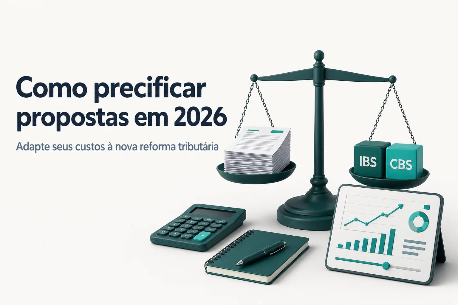 Gráfico ilustrando a transição do sistema tributário anterior para o IVA dual (IBS e CBS) em 2026.