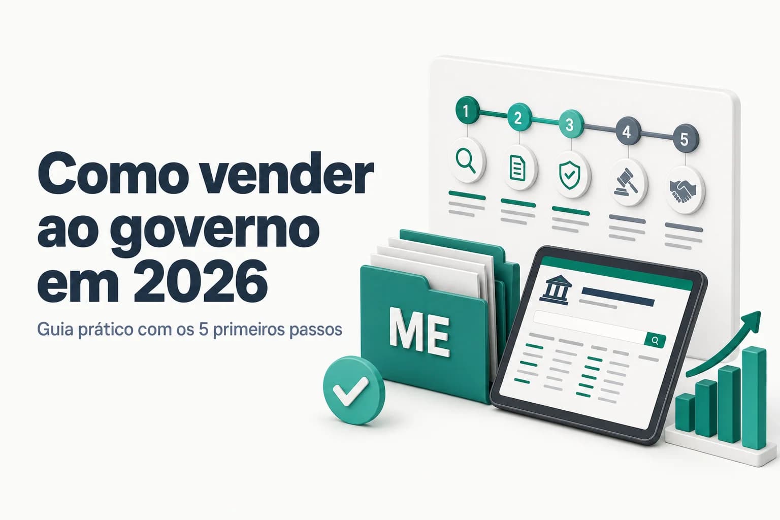 Microempresa se preparando para vender ao governo com computador, documentos e certificado digital.