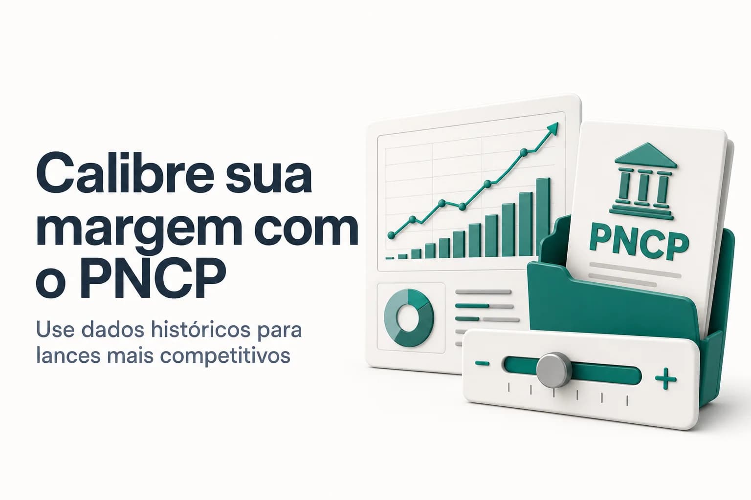 Gráfico mostrando histórico de preços no PNCP com curva de margem