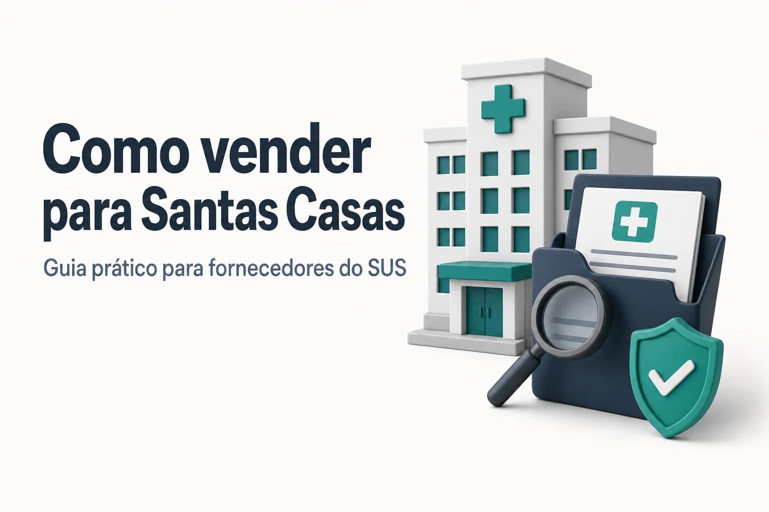 Vendedor em reunião com gestor de Santa Casa, com documentos e pranchetas sobre a mesa
