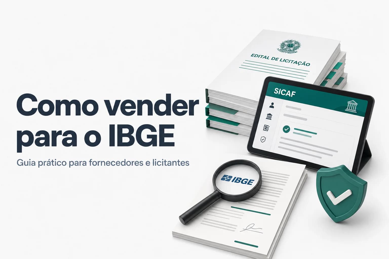 Guia prático para fornecedores venderem para o IBGE: cadastro SICAF, monitoramento de licitações e requisitos legais da Lei 14.133.