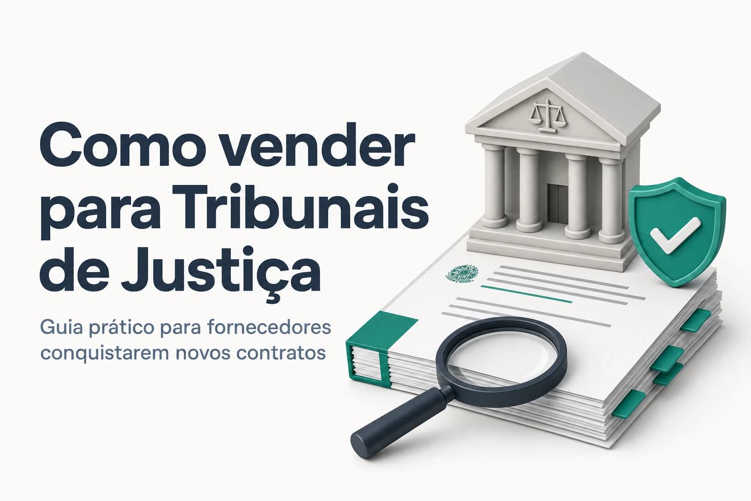 Fachada de um Tribunal de Justiça com detalhes em vidro e estrutura moderna, simbolizando as oportunidades de negócio com o setor público.