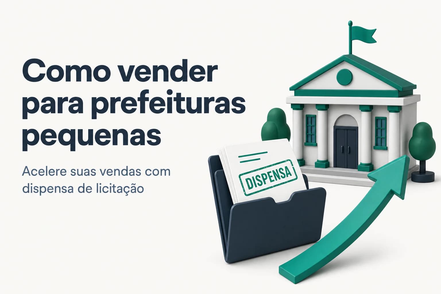 Prefeitura pequena e fornecedor apertando as mãos, ilustrando venda para governo