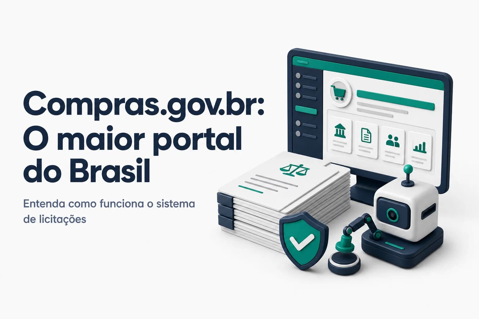 Captura de tela da página inicial do Compras.gov.br mostrando o campo de busca de editais e o painel de acesso ao fornecedor.