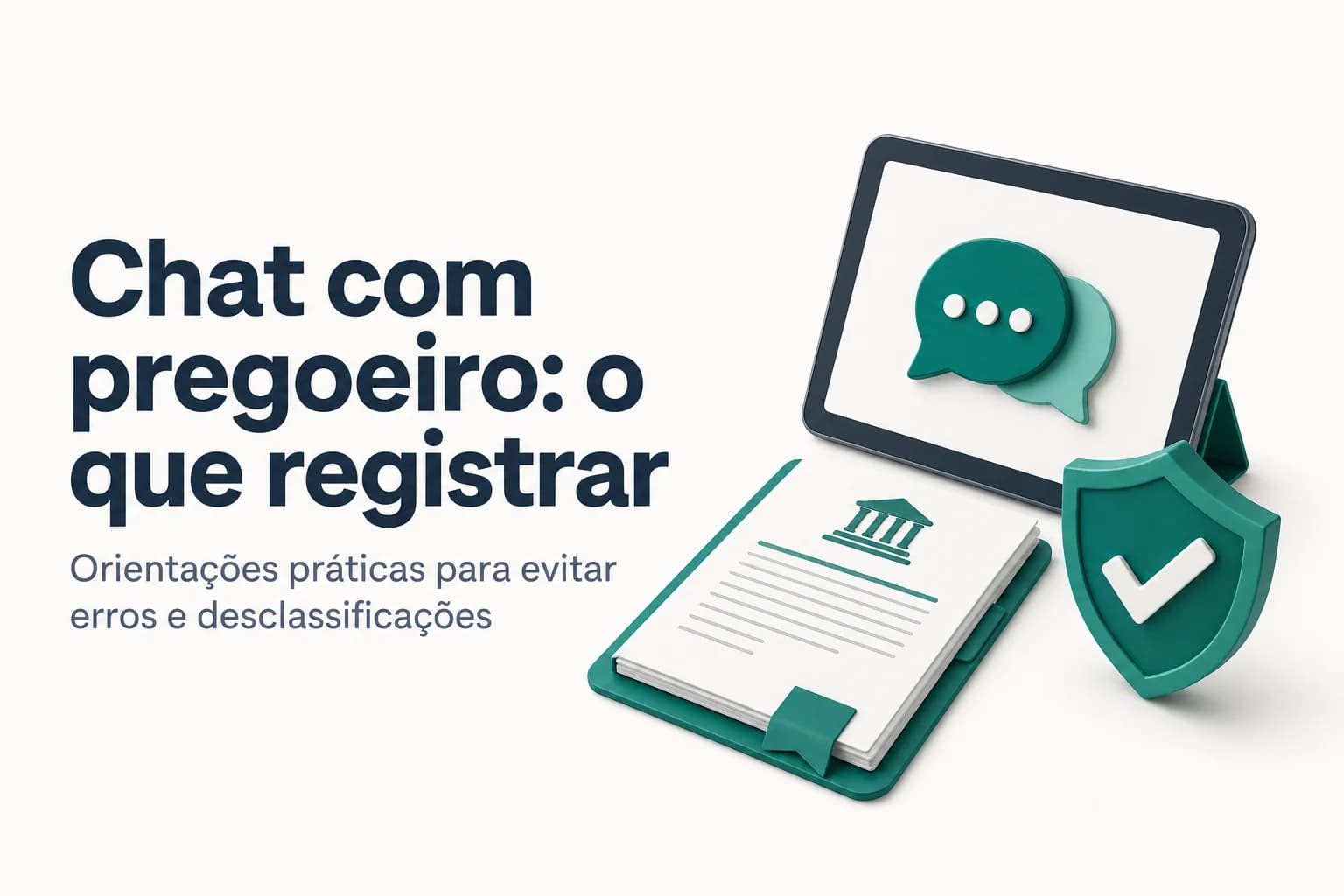 Tela de chat de pregão eletrônico no Compras.gov.br com mensagens entre pregoeiro e licitante
