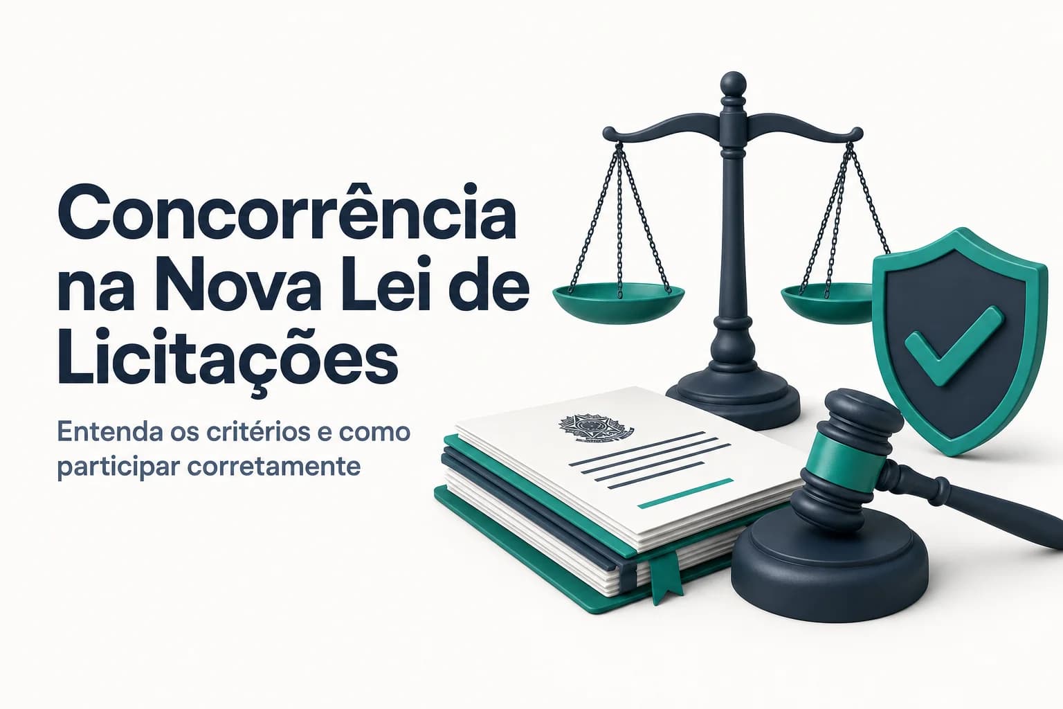 Ilustração de um edital de licitação na modalidade concorrência com a Lei 14.133/2021.