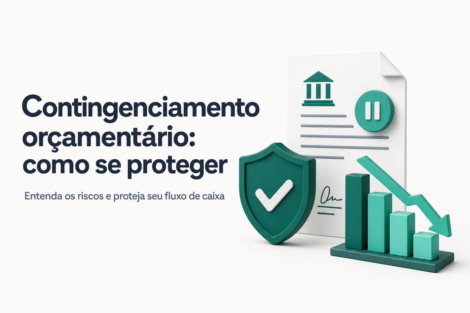 Gráfico de barras mostrando redução de orçamento com destaque para contratos suspensos