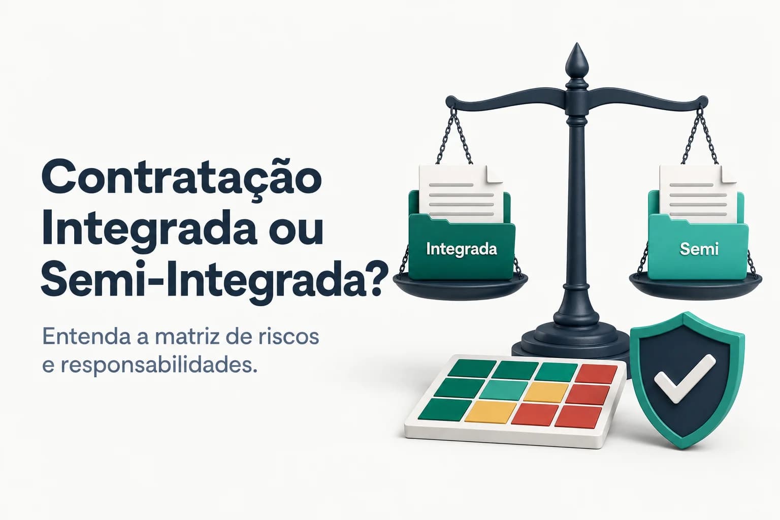 Gráfico comparativo entre contratação integrada e semi-integrada na Lei 14.133/2021.