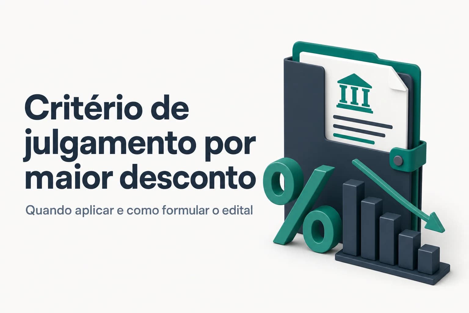 Capa do artigo sobre critério de julgamento por maior desconto em licitações públicas.