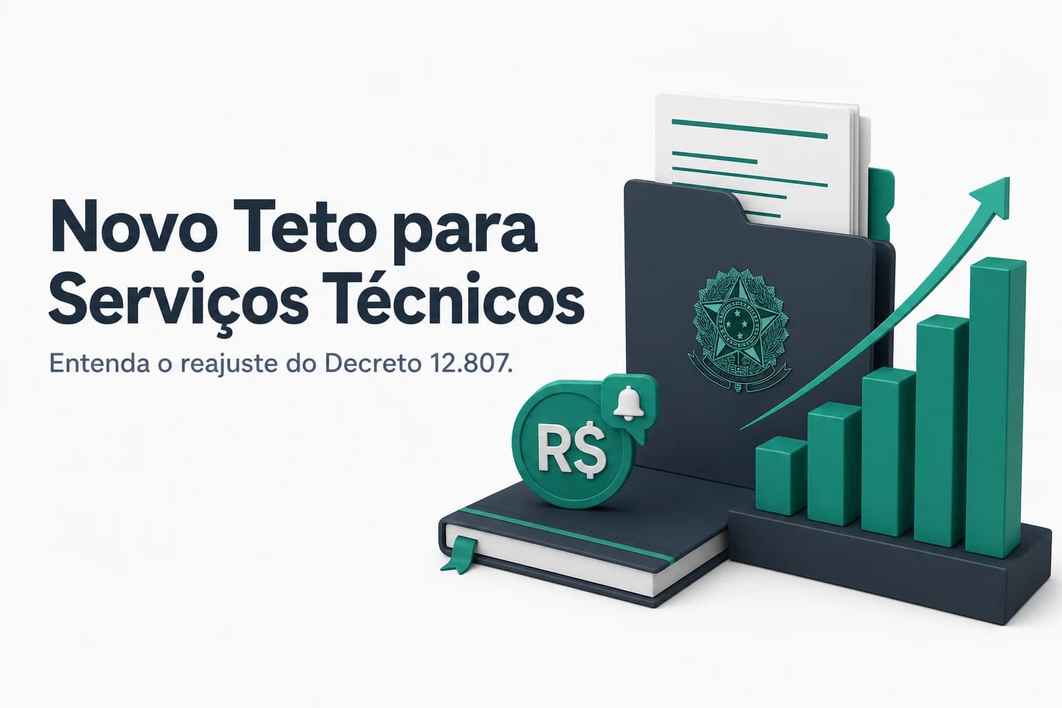 Gráfico comparativo dos valores atualizados pelo Decreto 12.807/2025 para compras públicas.