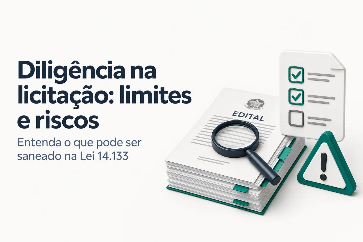 Pregoeiro analisando documentos de licitação em sua mesa.
