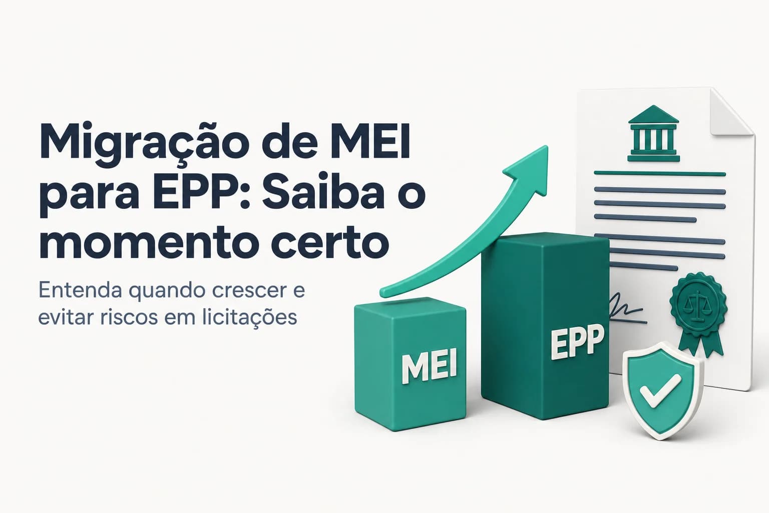 Diagrama mostrando a transição de MEI para EPP e os marcos legais envolvidos em licitações públicas.