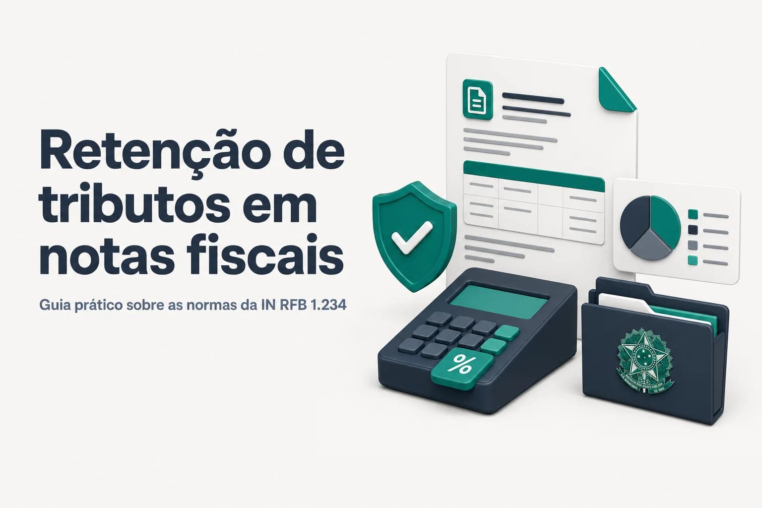 Capa do artigo: guia de emissão de nota fiscal para órgão público com retenções de tributos.