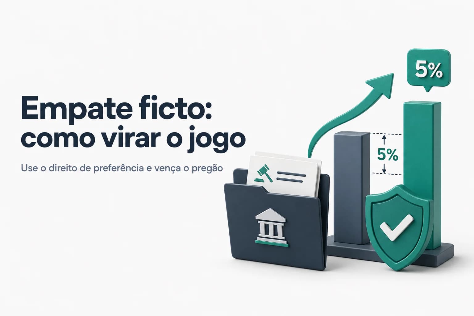 Gráfico ilustrando a margem de 5% no empate ficto entre lances de ME/EPP e demais empresas em pregão