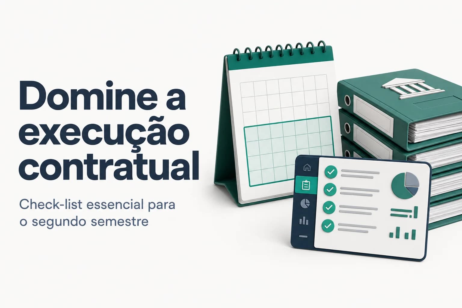 Calendário com check-list de controle para fornecedores na execução contratual do segundo semestre