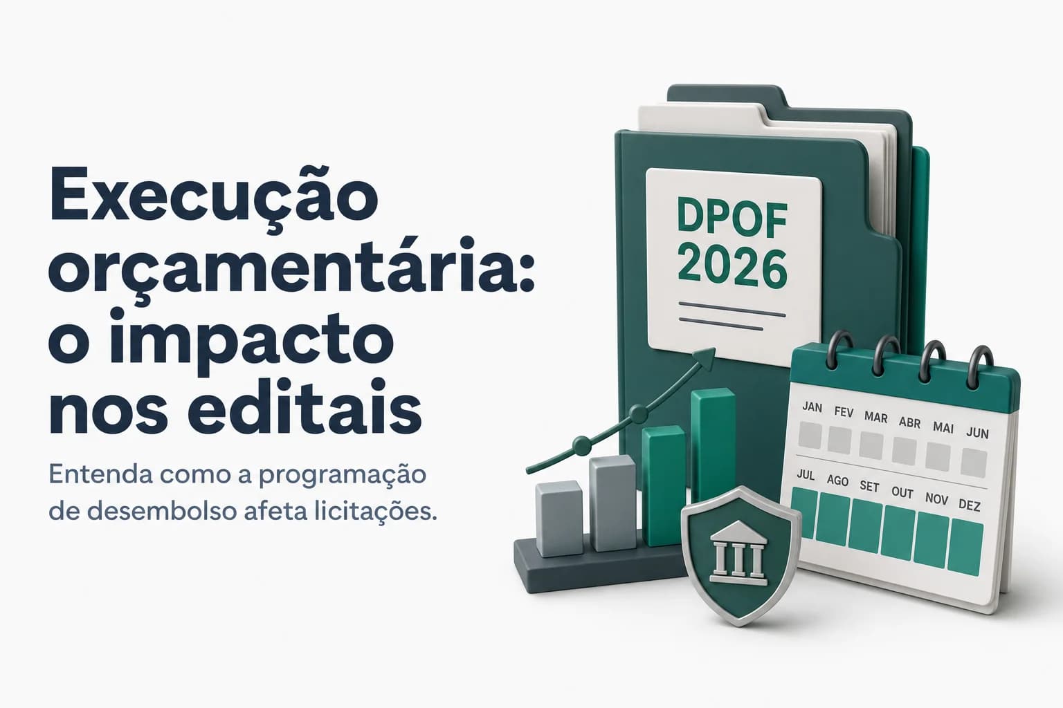 Gráfico da execução orçamentária federal mostrando os limites de empenho e desembolso para o segundo semestre de 2026.