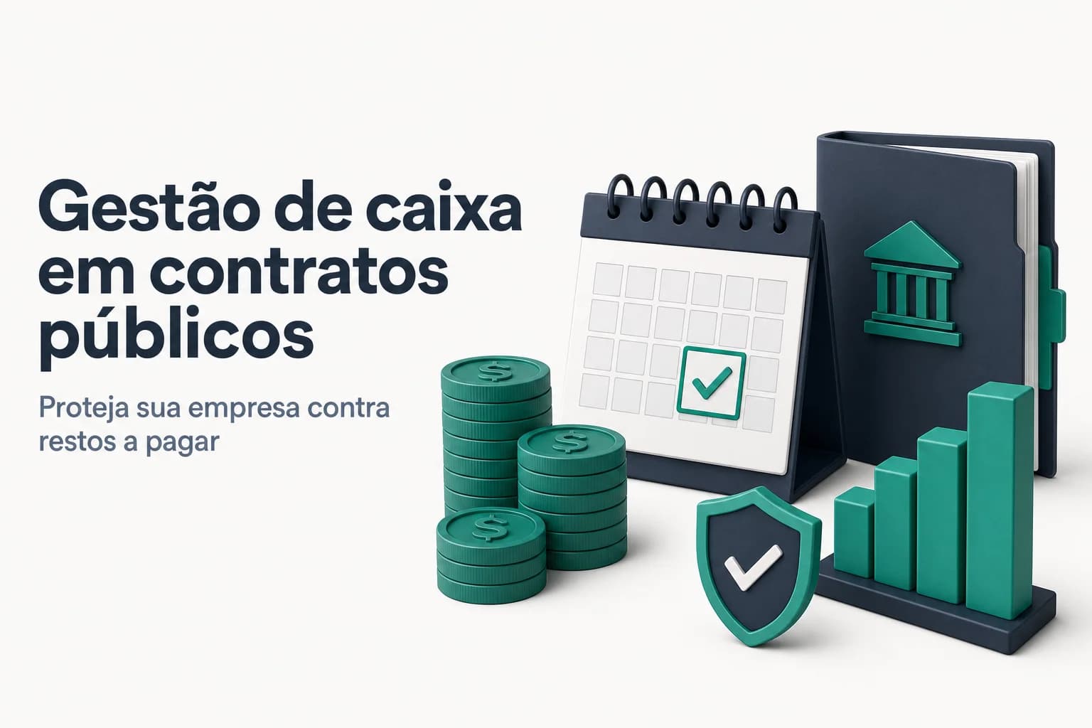 Ilustração de fluxo de caixa com moedas e calendário indicando prazo de pagamento do governo