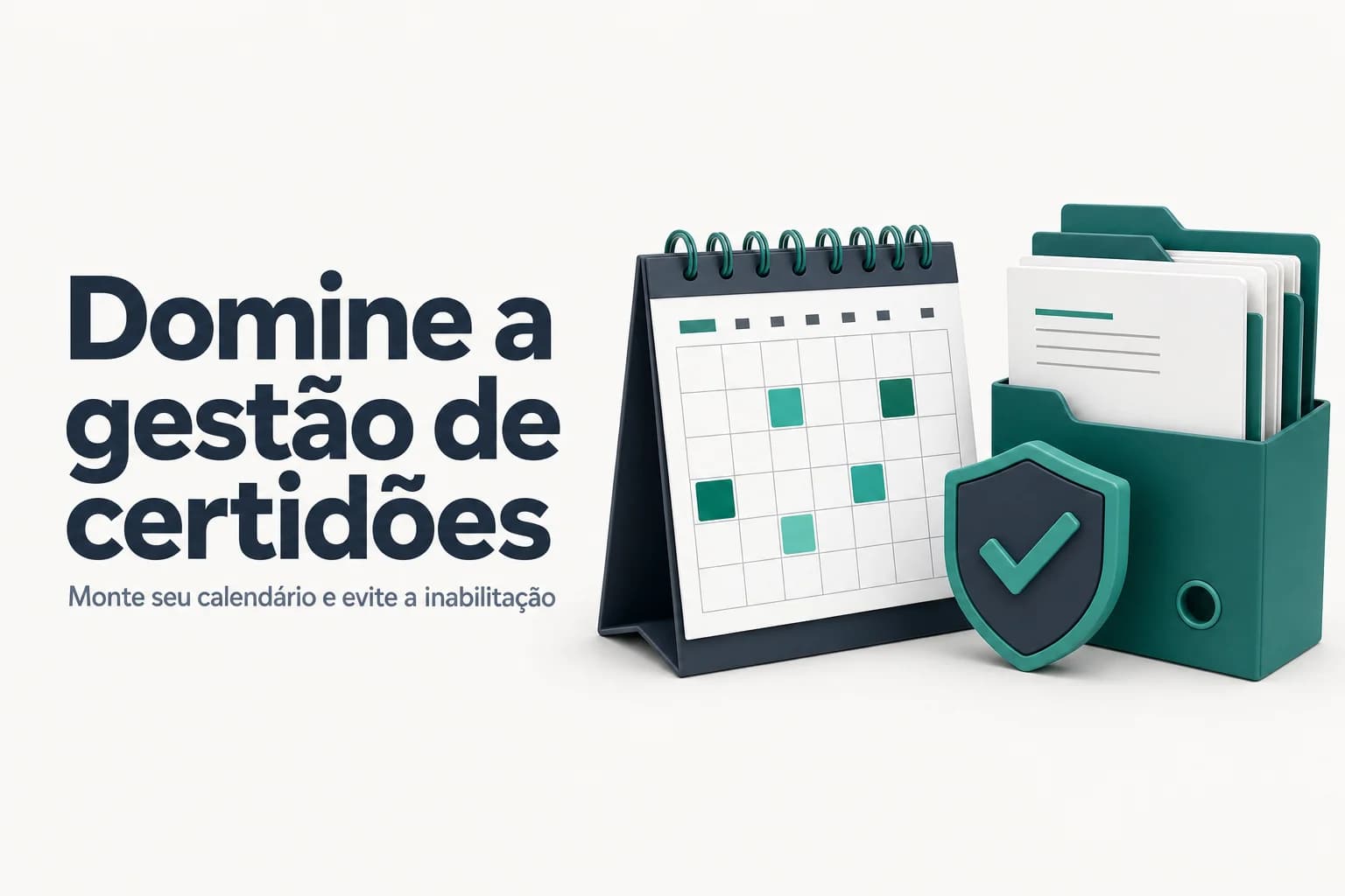 Planilha de calendário com vencimentos de certidões fiscais e trabalhistas para licitações públicas