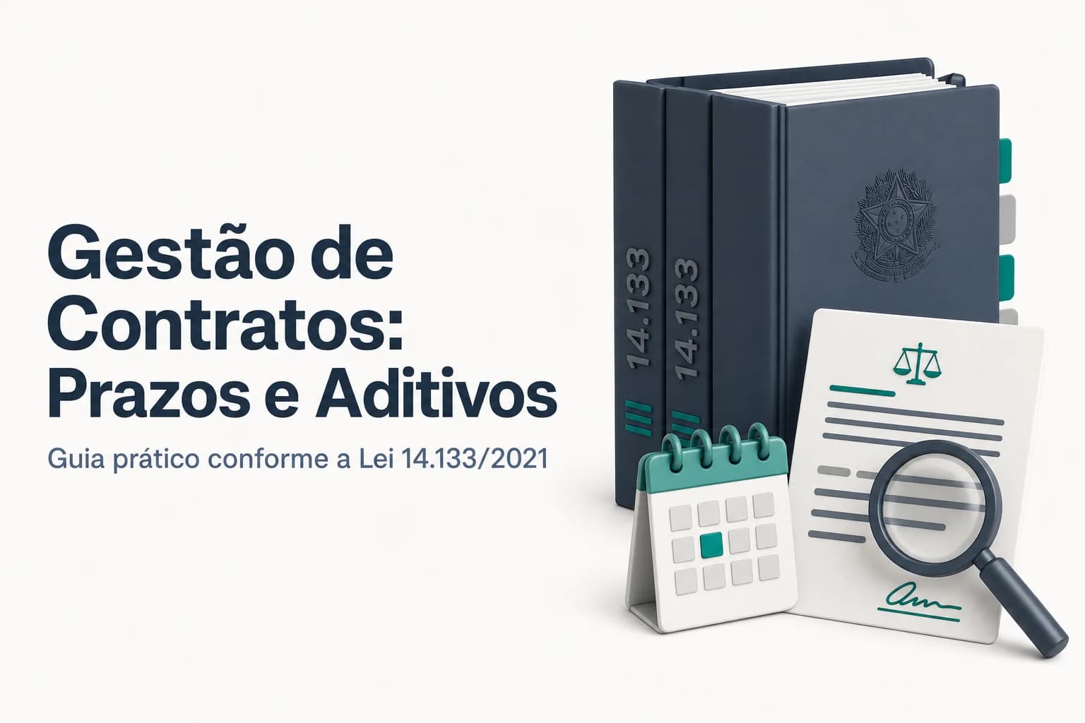 Ilustração de documentos e prazos em gestão de contratos públicos