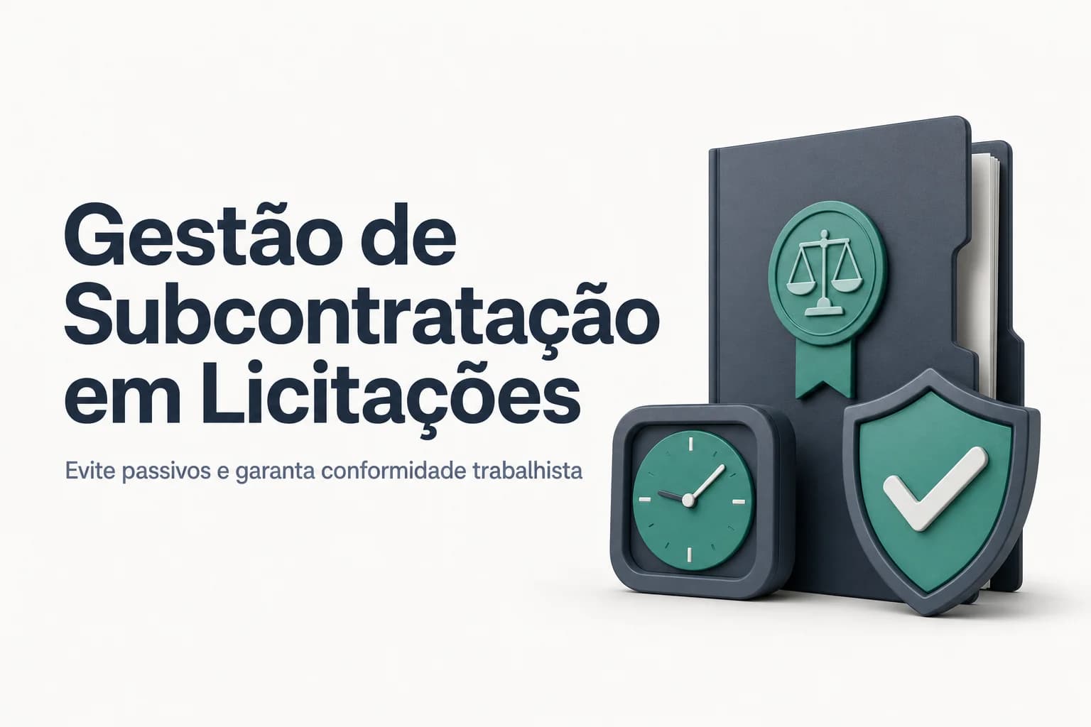 Documento de contrato com cláusulas de subcontratação e relógio de ponto, representando gestão de mão de obra terceirizada.