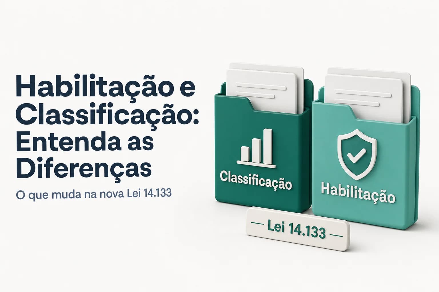 Ilustração mostrando a diferença entre habilitação e classificação nos processos licitatórios