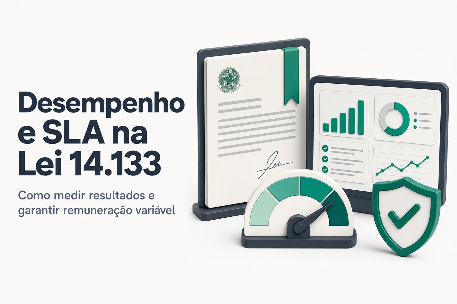 Gráfico de desempenho com indicadores SLA na Lei 14.133/2021