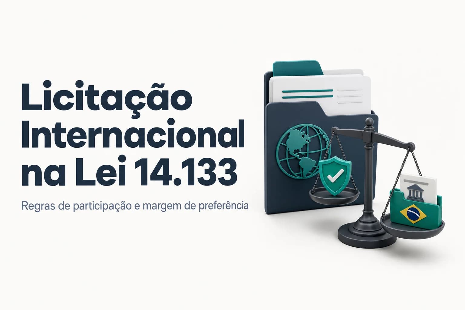 Ilustração de mapa-múndi com notas de dinheiro e bandeiras, representando licitação internacional entre governo brasileiro e fornecedores estrangeiros.