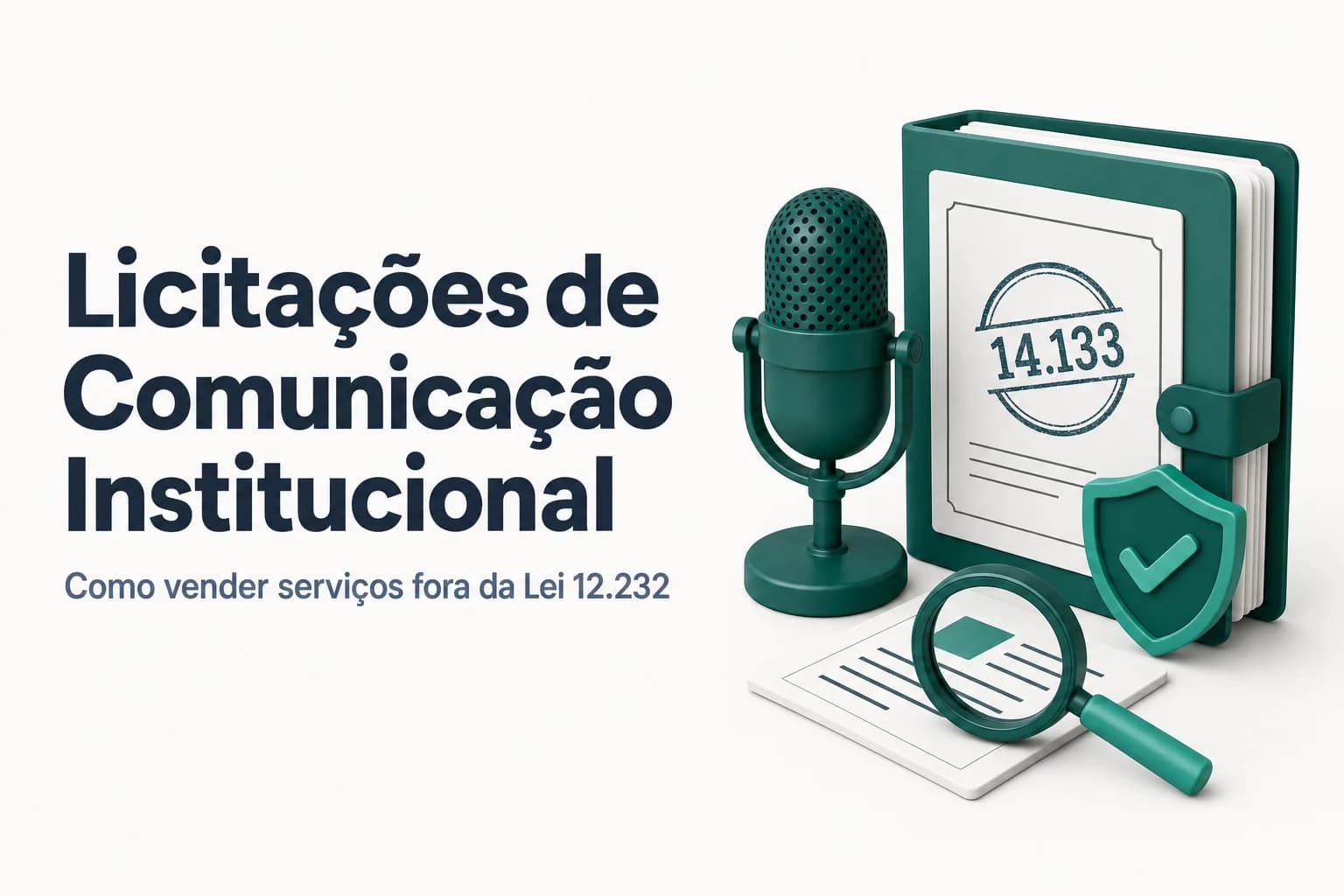 Ilustração representando a diferença entre publicidade e comunicação institucional em licitações públicas.