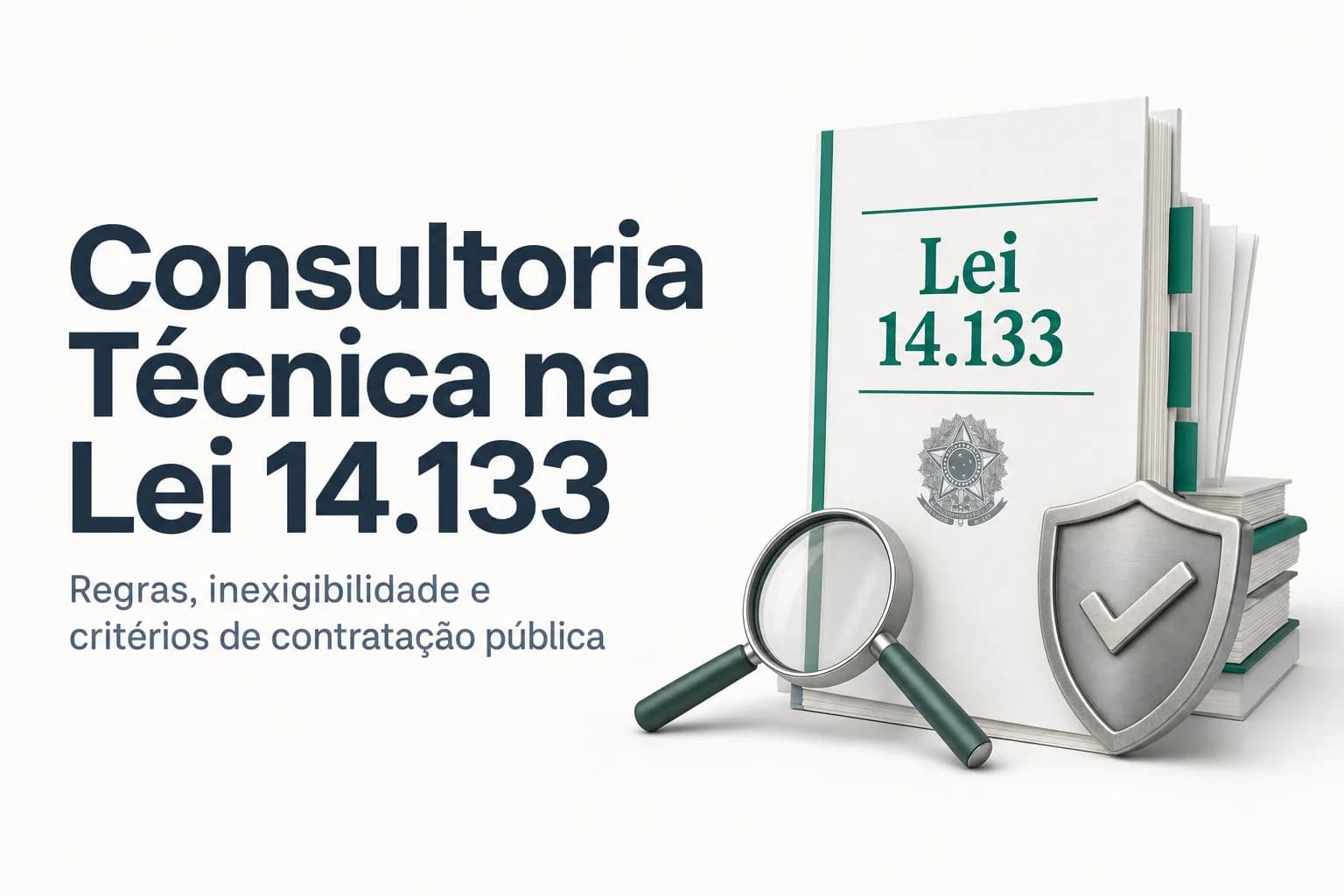 Ilustração de contratação de serviços de consultoria técnica para a administração pública.
