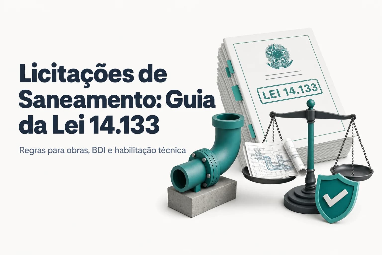 Obras de saneamento e drenagem com tubulações e equipamentos em área urbana