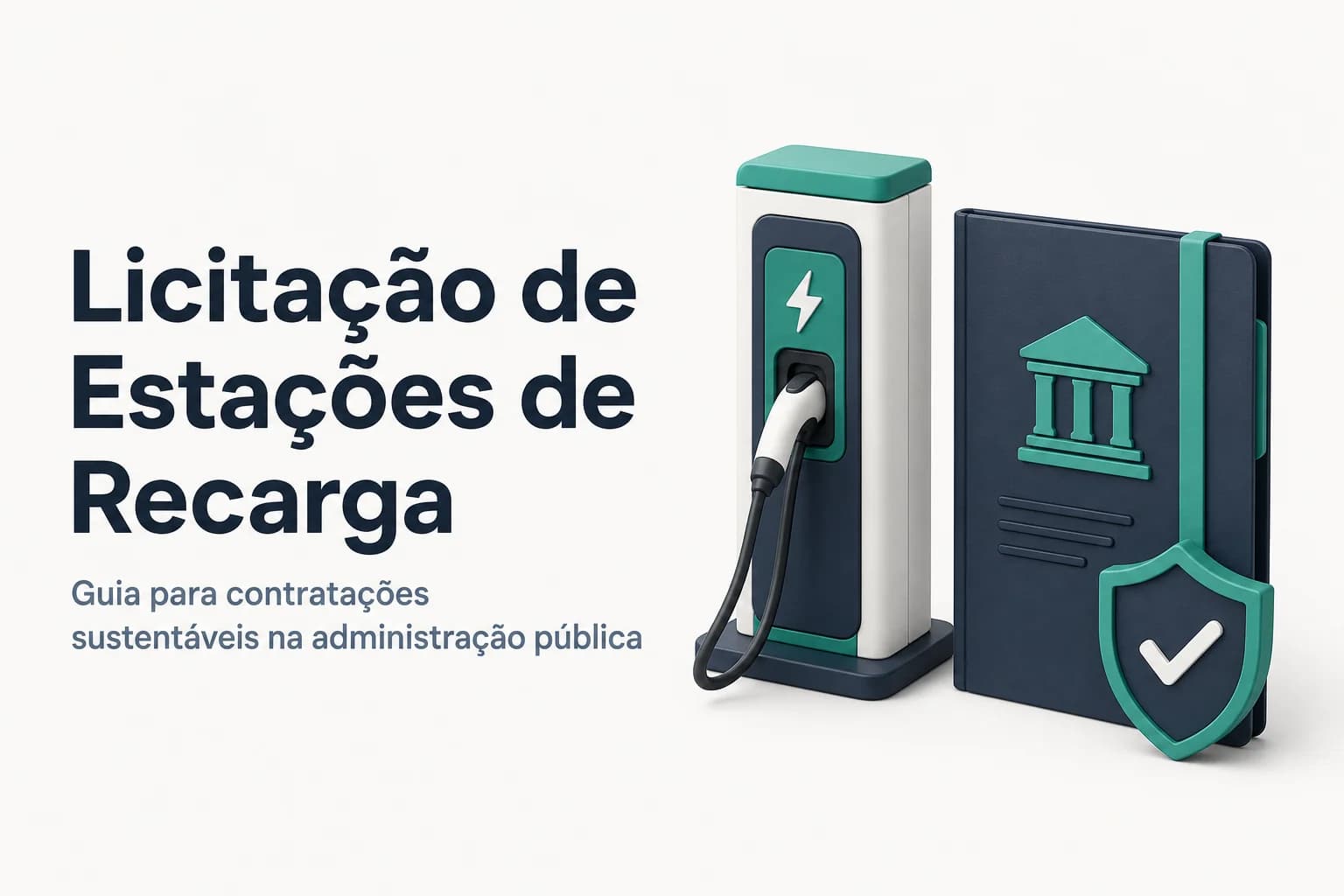 Estação de recarga de veículo elétrico instalada em estacionamento de prédio público, com tomada Tipo 2 e veículo elétrico conectado.