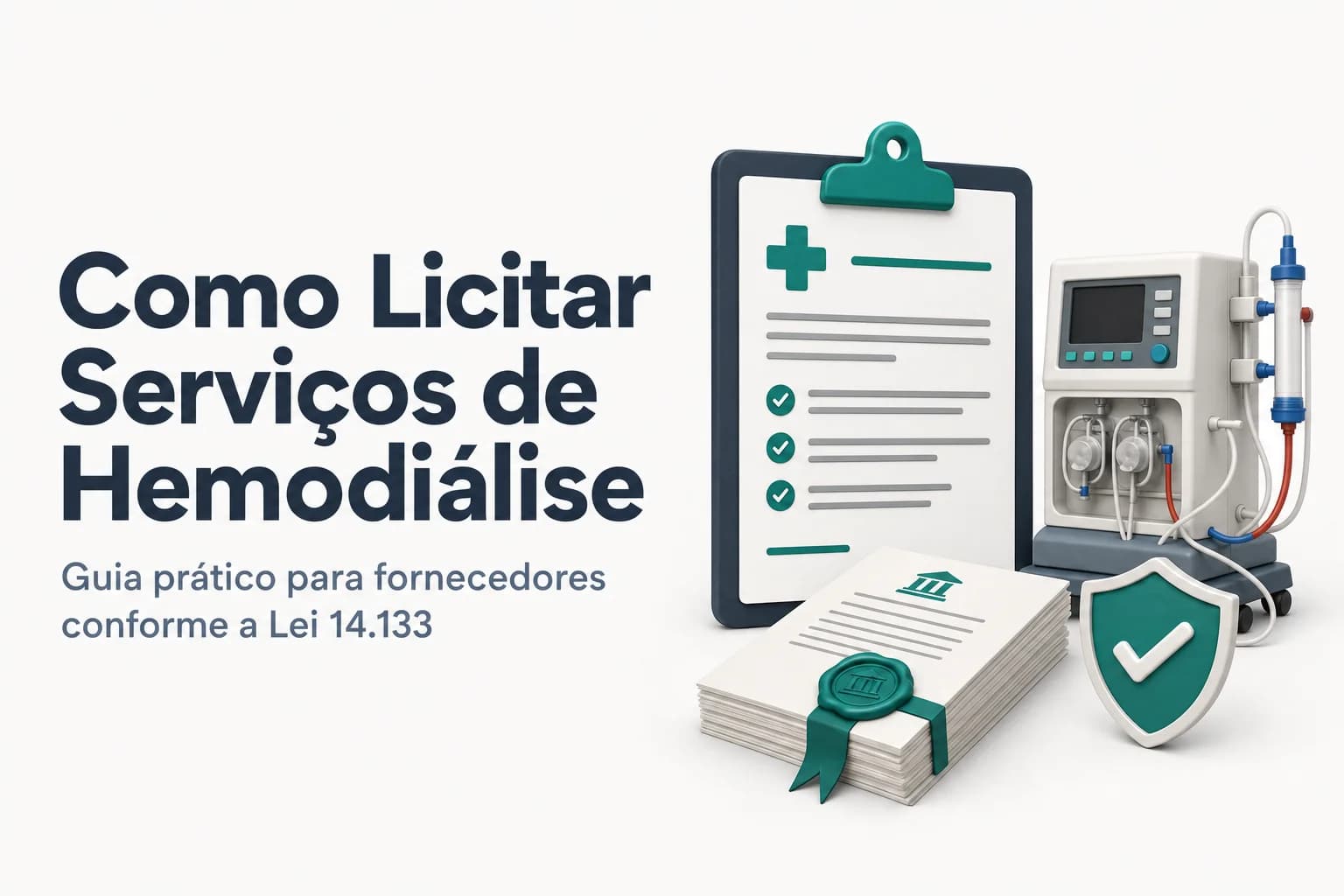 Utensílios hospitalares e equipamentos de diálise em sala de tratamento, representando o ambiente de terapia renal substitutiva no SUS.