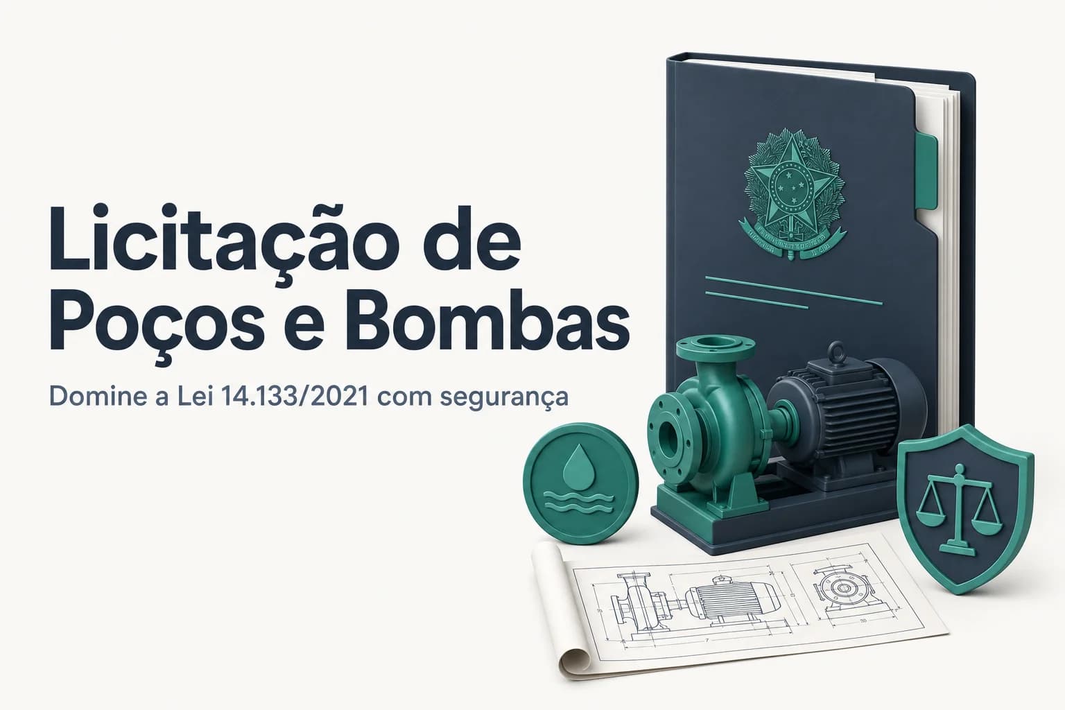 Diagrama ilustrativo do fluxo de licitação para manutenção de bombas e poços artesianos.