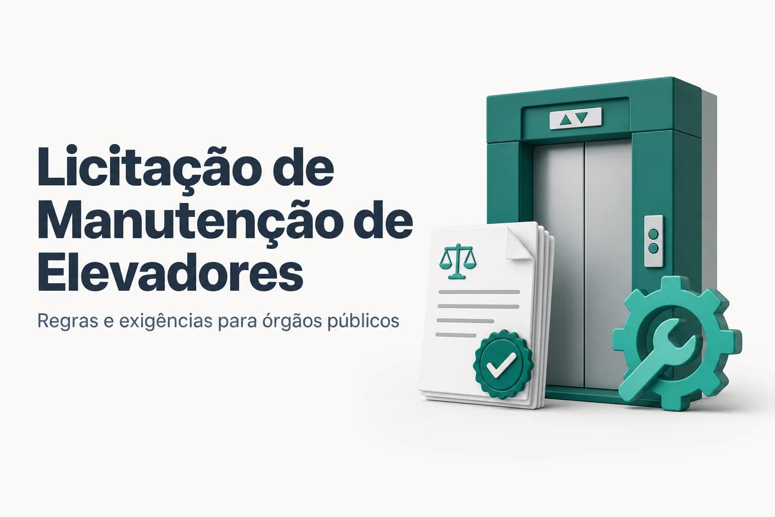 Elevadores em prédio público com técnico realizando manutenção preventiva