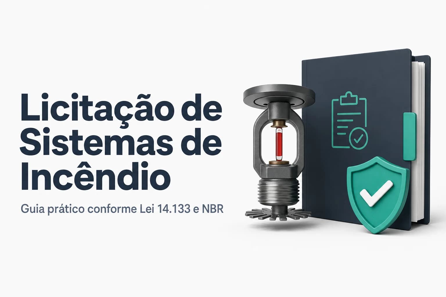 Vista de um sistema de sprinklers no teto de um galpão industrial, com tubulação vermelha e hidrante de parede ao fundo.