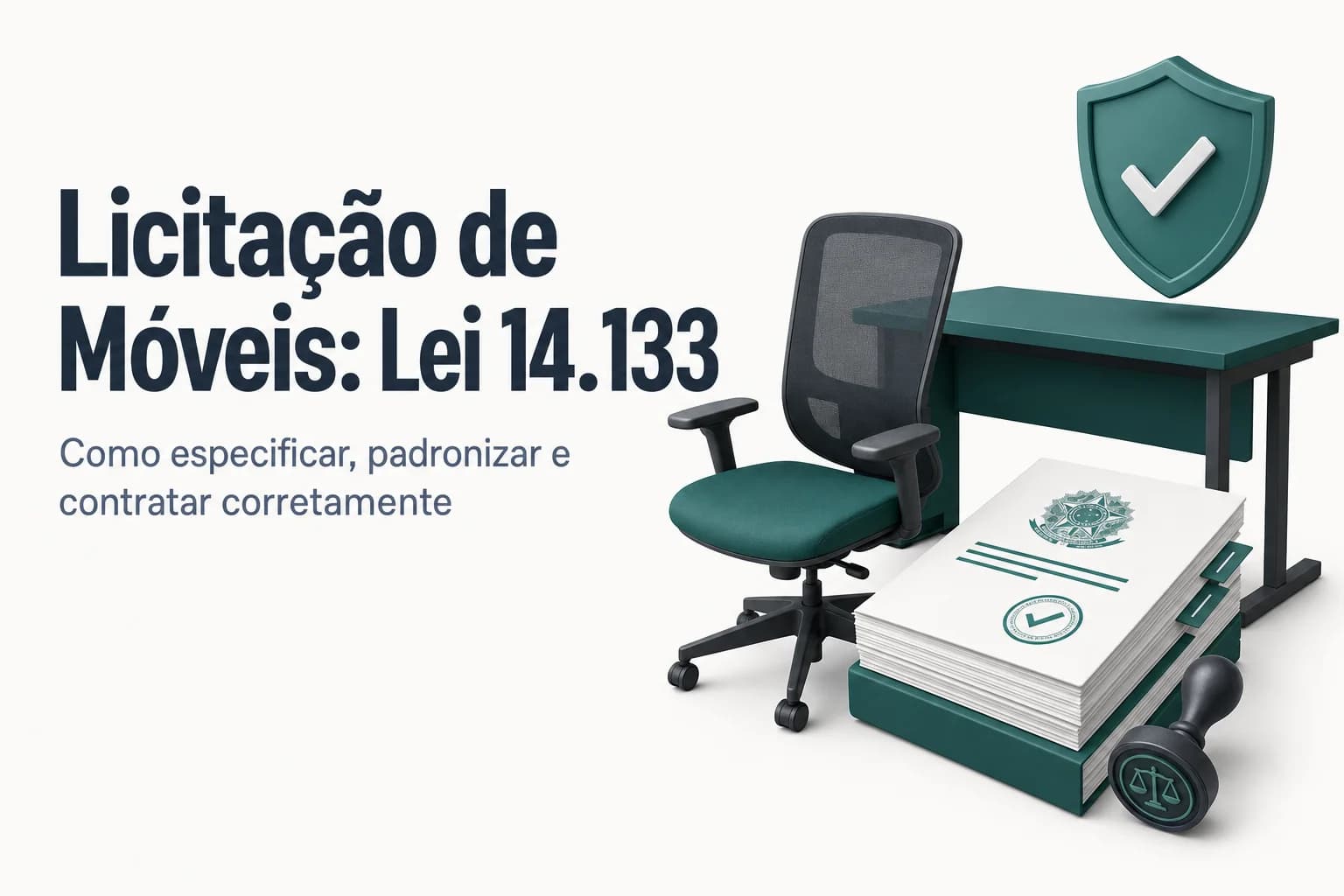 Guia completo para licitação de mobiliário e móveis corporativos conforme a Lei 14.133/2021