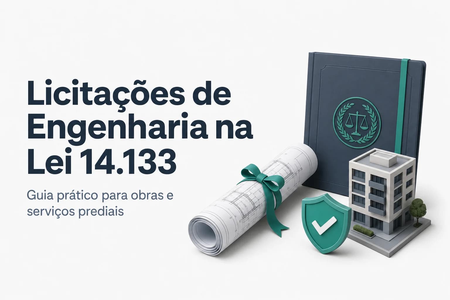 Guia sobre licitação para serviços de engenharia e reforma predial na administração pública, com base na Lei 14.133/2021.