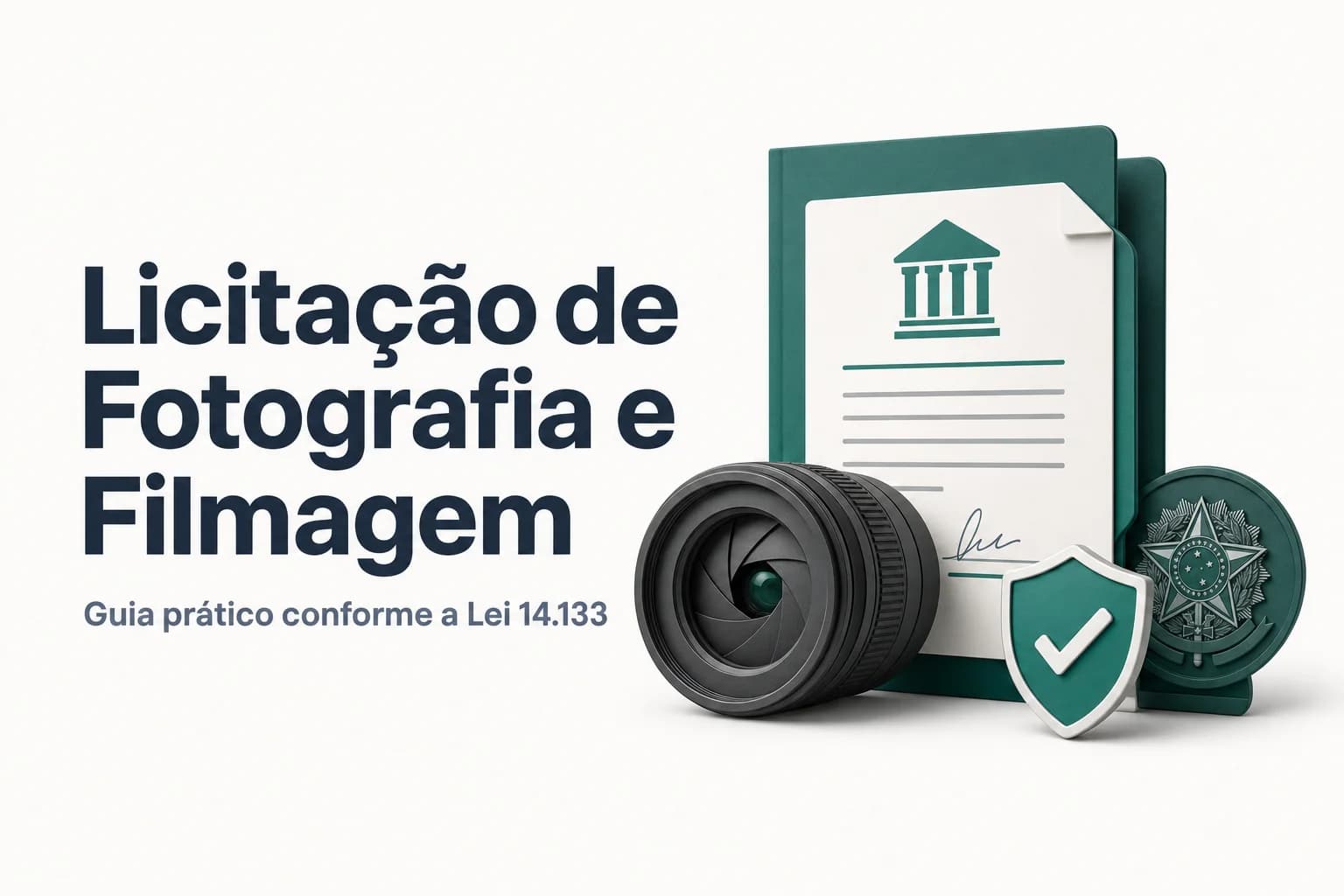 Capa do guia prático de licitação para serviços de fotografia e filmagem institucional