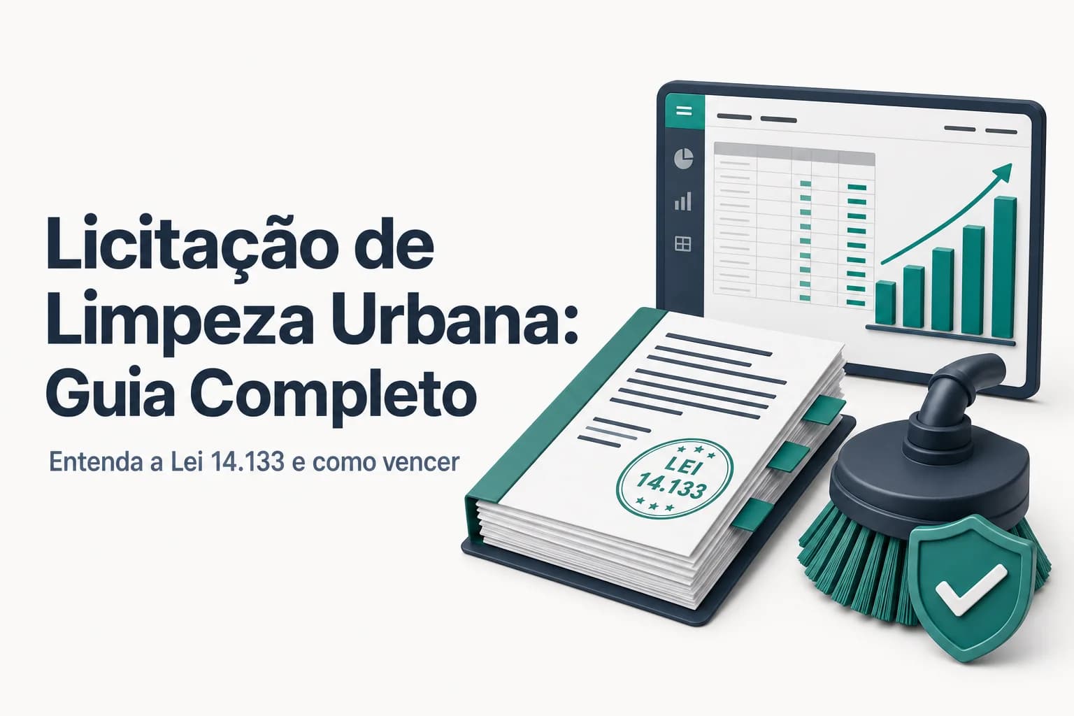 Foto de rua sendo varrida por equipe de limpeza urbana com caminhão ao fundo