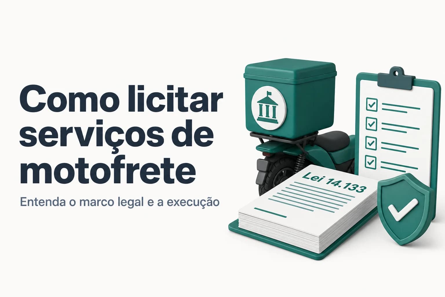 Documentos e contrato de licitação para serviços de motoboy em órgão público