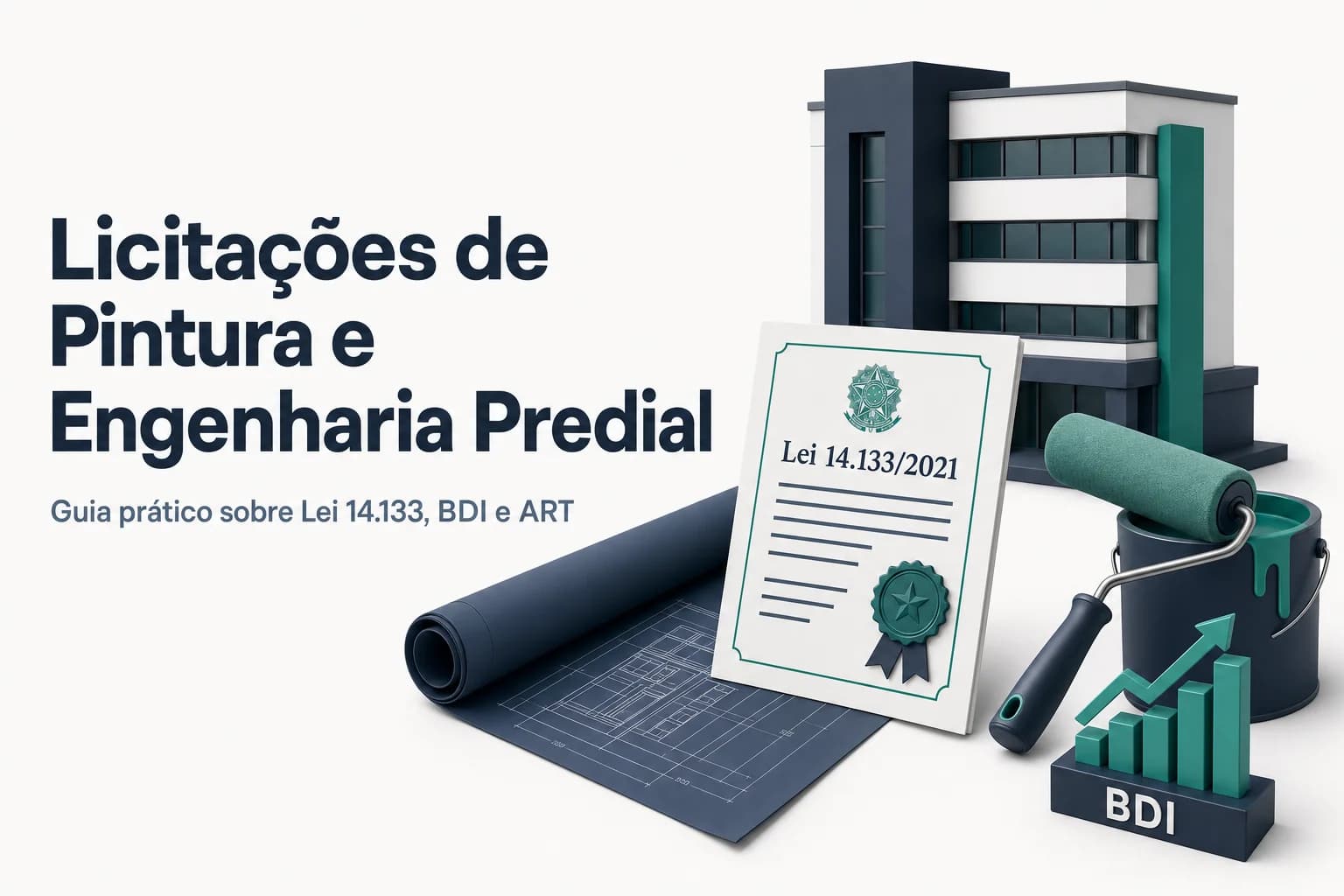 Prédio público sendo pintado por profissionais, com andaimes e equipamentos de segurança.