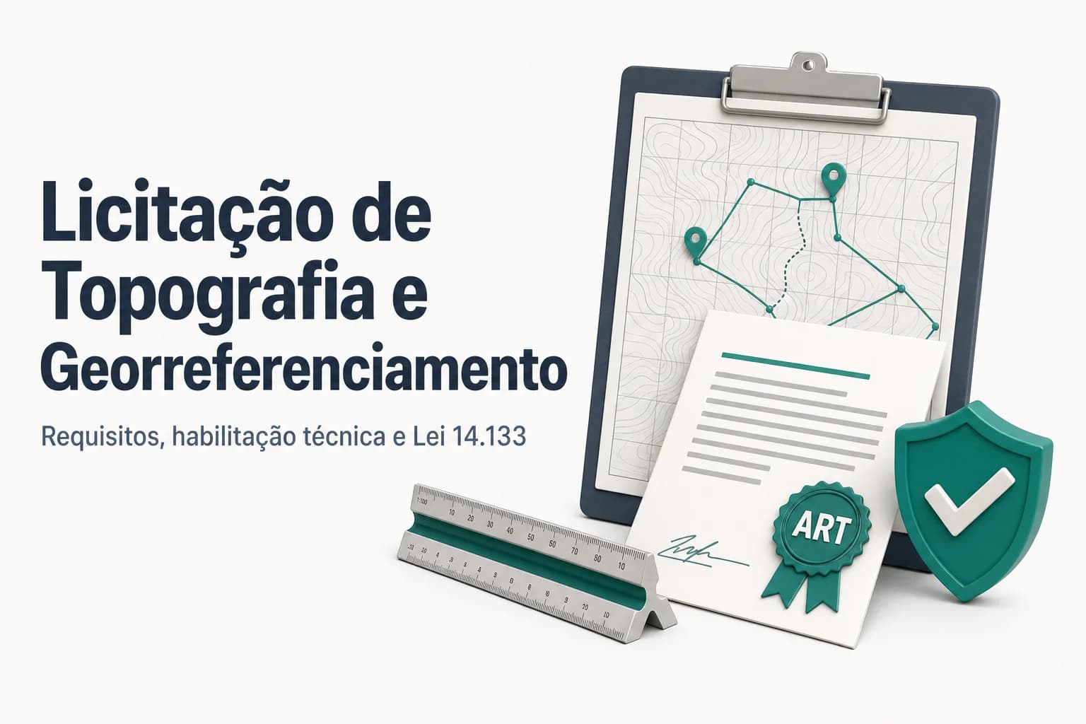 Profissional utilizando estação total em campo de topografia com equipamentos de georreferenciamento.